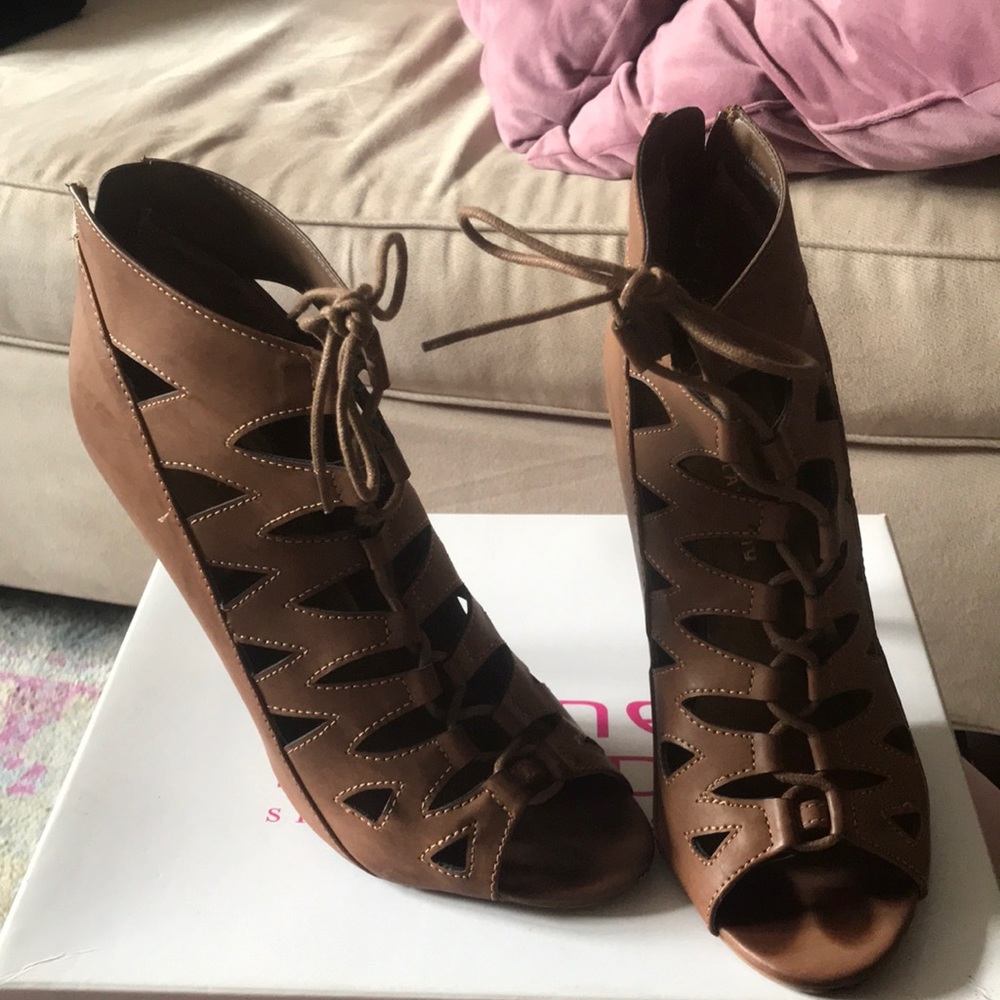 Brown sandal heels